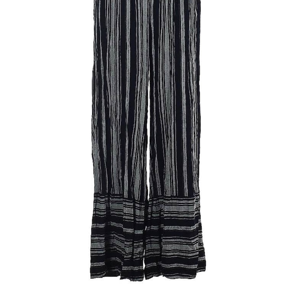 American Eagle blue and grey striped flowy pants